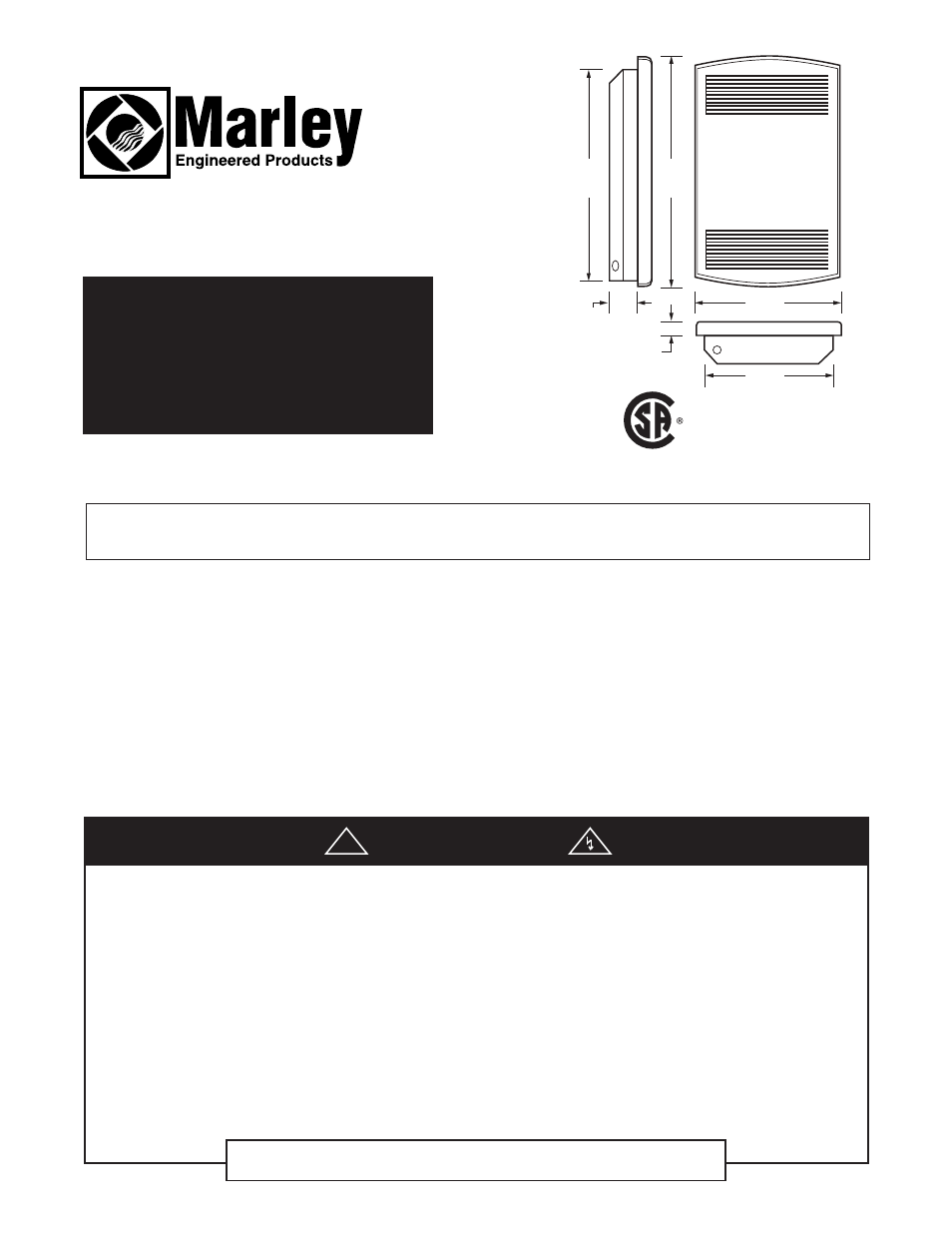 Qmark ECP Series - Euro Style Wall Heaters User Manual | 4 pages