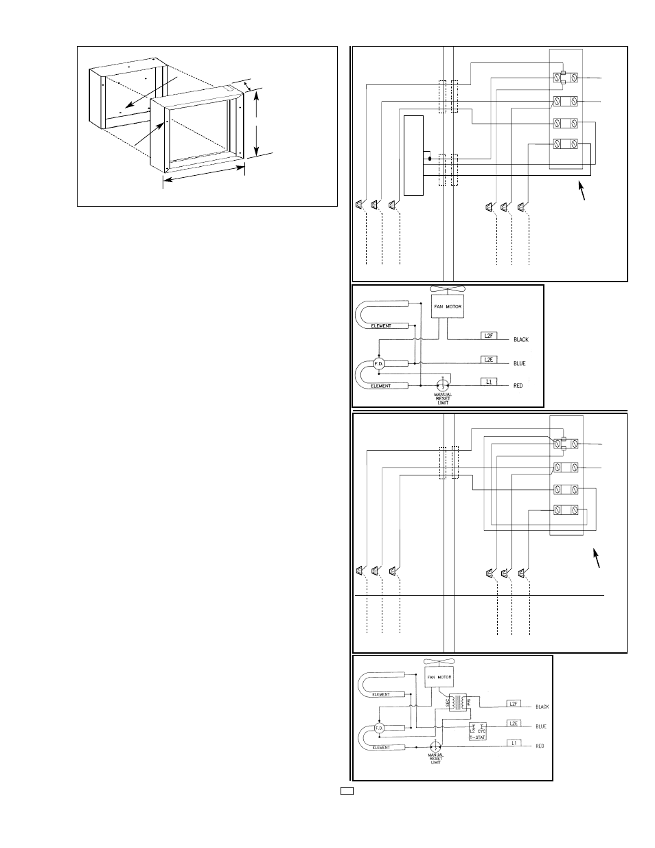 Installation of heater assembly and grille, Operation, Fig. 3: surface mounting installation | Qmark EFQ Series - Commercial Fan-Forced Wall Heaters User Manual | Page 3 / 4