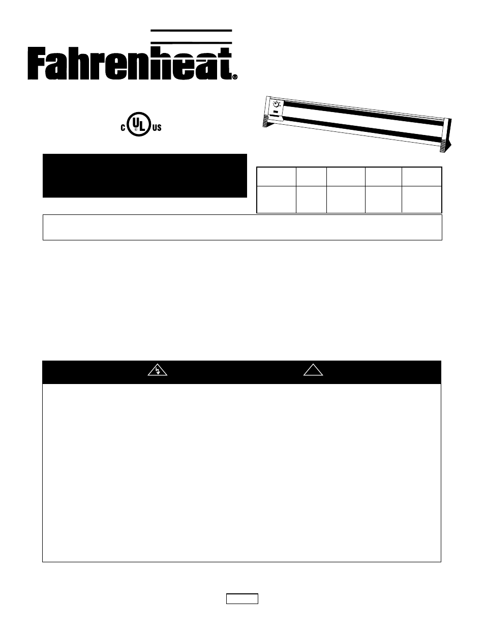 Qmark FBE - Portable Electric Convector Heaters User Manual | 2 pages