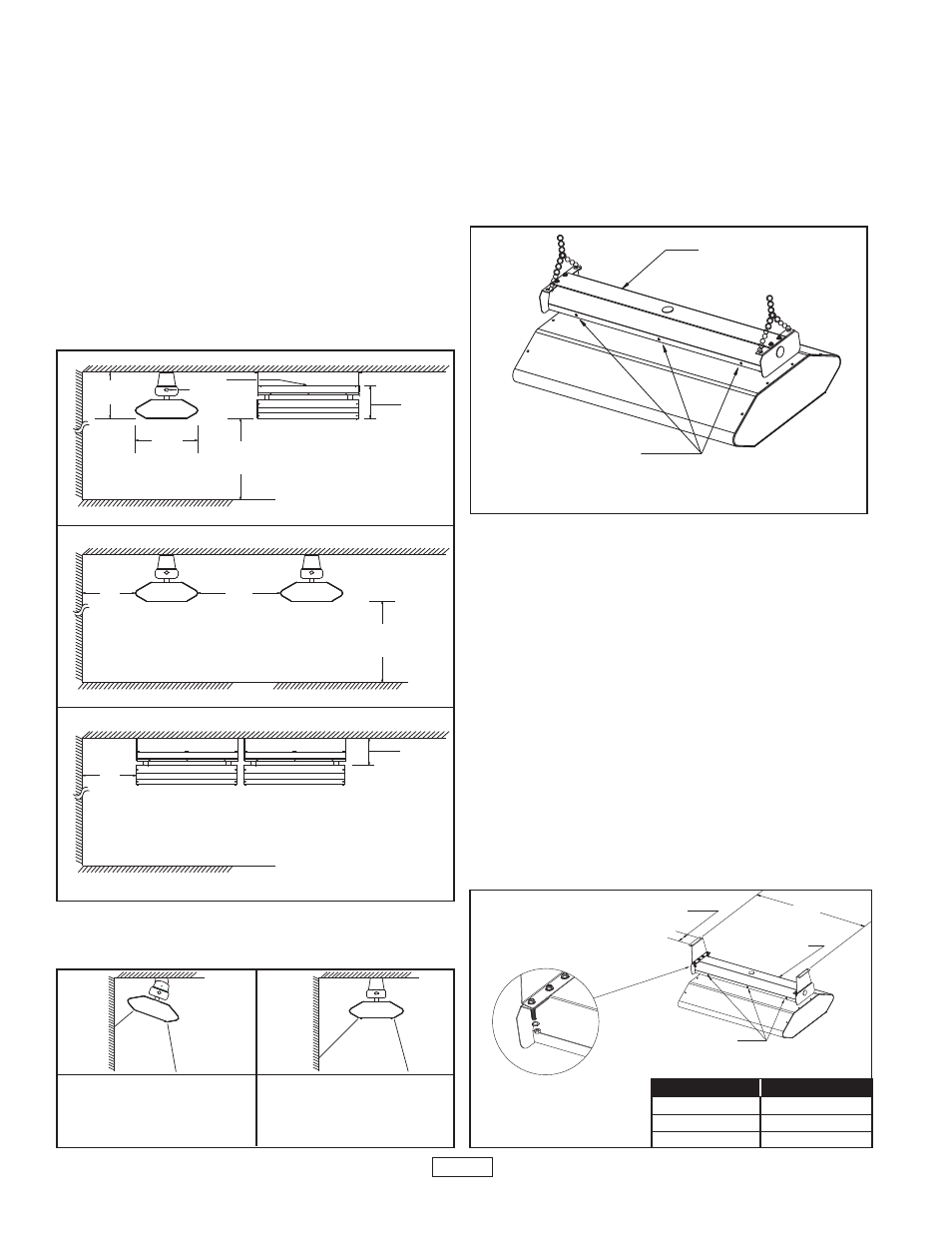 Wireway cover remove screws for wiring s, Généralités, Montage sur chaîne (à l’intérieur seulement) | Montage en surface (intérieur ou extérieur), Figure 1, Figure 2 10, Figure 3 | Qmark FRP/FRS - 2 & 3 Element Infrared Heaters User Manual | Page 10 / 12