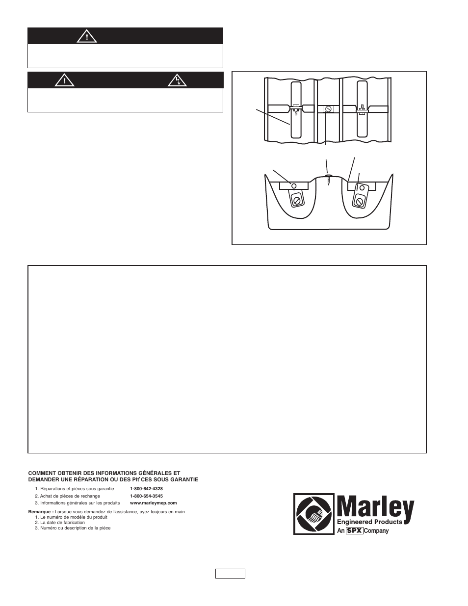 Installation de l’élément à quartz, Installation de la protection métallique, Garantie limitée | Avertissement, Attention | Qmark FRP/FRS - 2 & 3 Element Infrared Heaters User Manual | Page 12 / 12