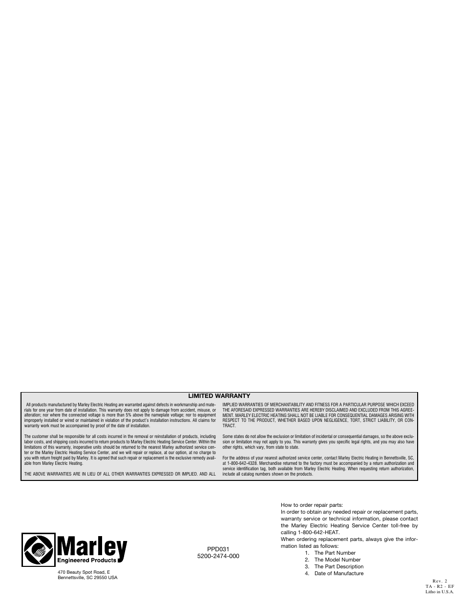 Qmark GUX - Explosion Proof Unit Heaters User Manual | Page 12 / 12