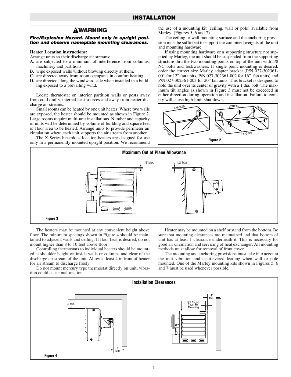 Installation | Qmark GUX - Explosion Proof Unit Heaters User Manual | Page 3 / 12