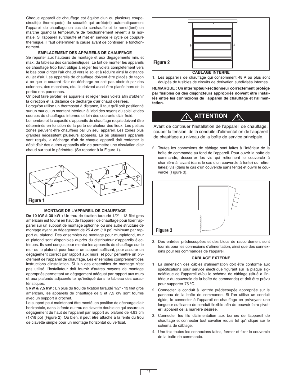 Attention, Figure 2 figure 3, Figure 1 | Qmark IUH - Industrial Unit Heater User Manual | Page 11 / 12