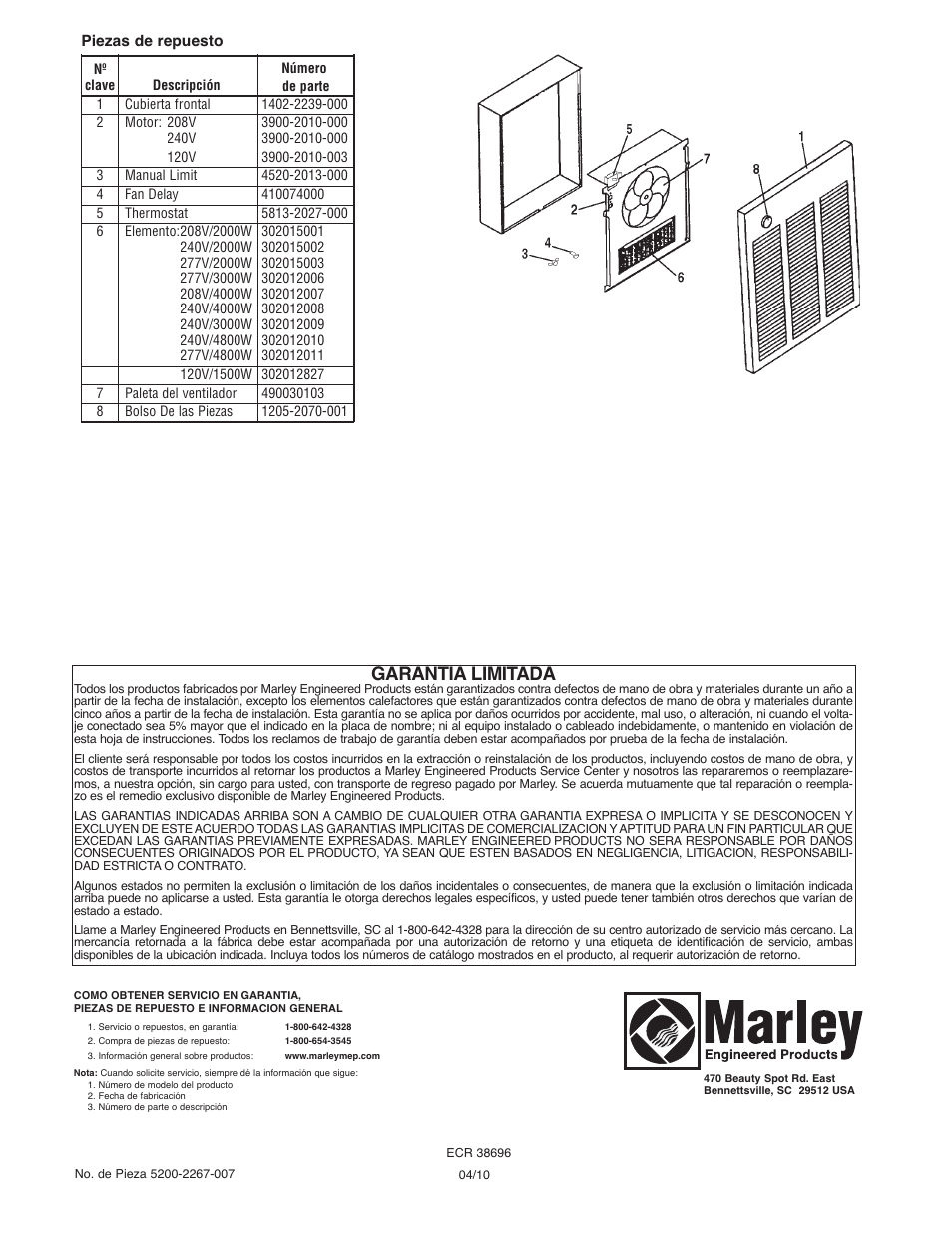 Garantia limitada | Qmark LFK Series - Wall Heater User Manual | Page 10 / 15