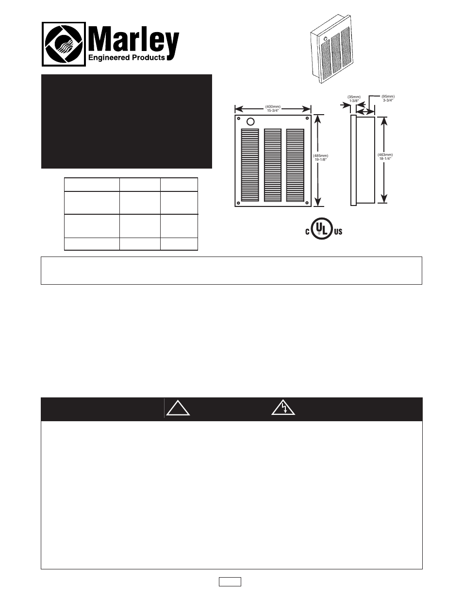 Qmark LFK Series - Wall Heater User Manual | 4 pages