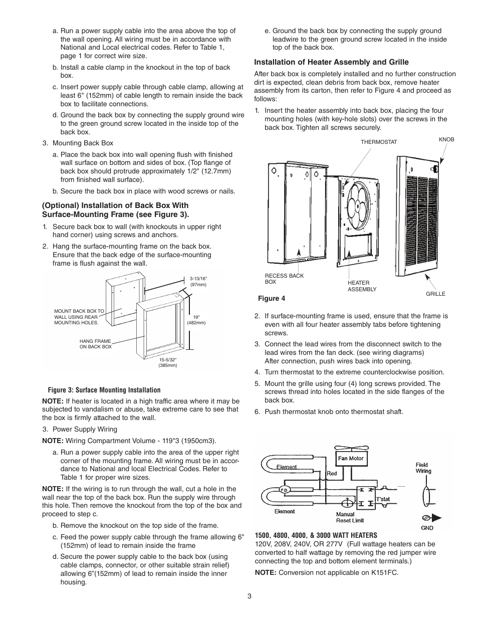 Qmark LFK Series - Wall Heaters User Manual | Page 3 / 17