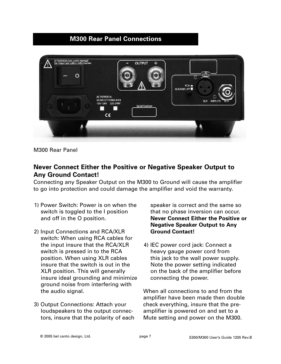 Bel Canto Design M300 User Manual | Page 7 / 10