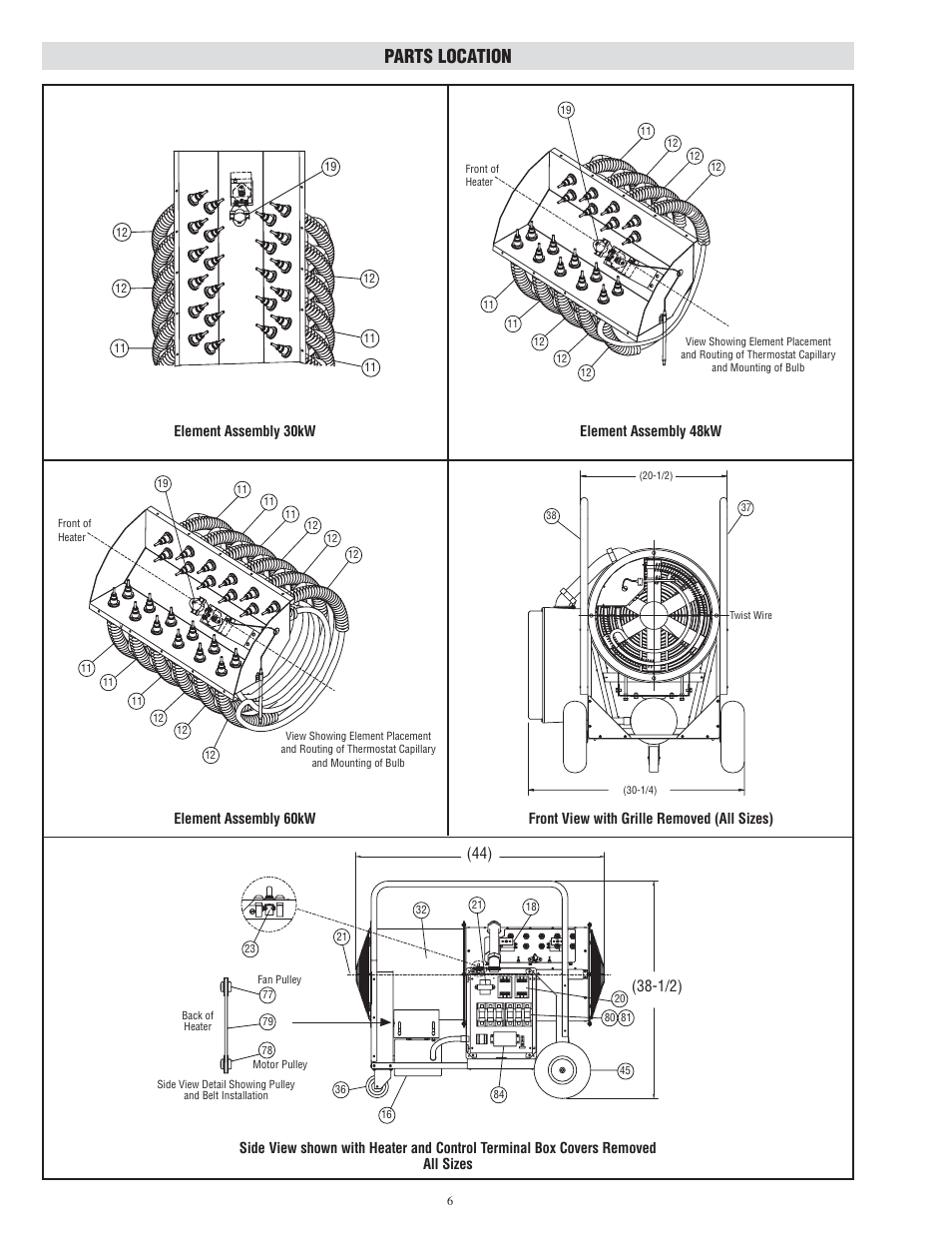 Parts location | Qmark MSDH - High Temperature Electric Blower Heaters User Manual | Page 6 / 8