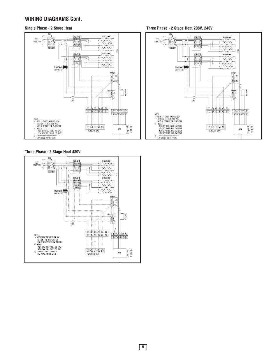 Wiring diagrams cont | Qmark MSPH - Plenum Rated Unit Heater User Manual | Page 5 / 8