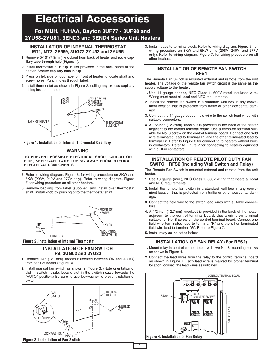 Qmark MUH - Horizontal / Downflow Unit Heaters User Manual | 2 pages