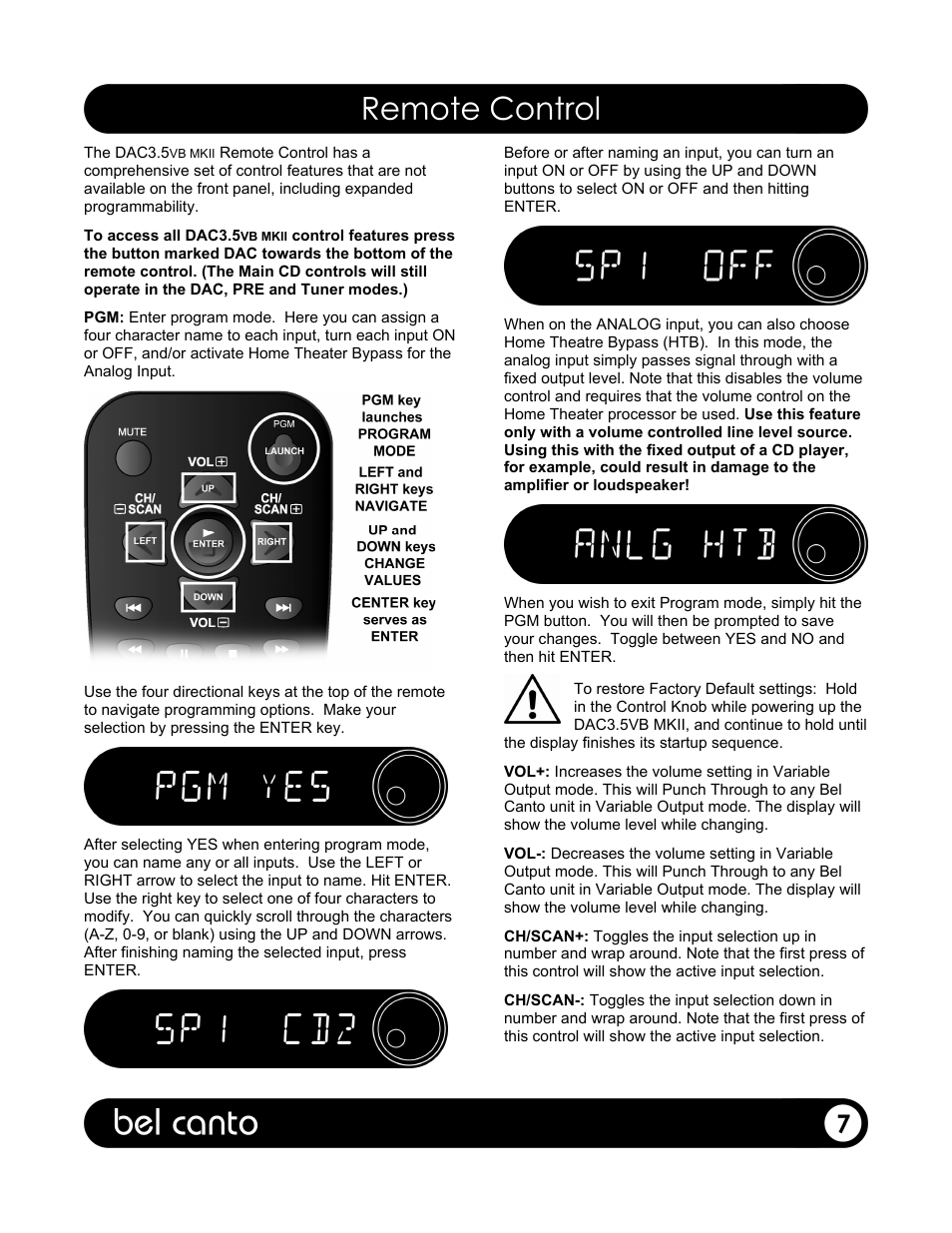 Bel Canto Design E.ONE DAC3.5VB User Manual | Page 8 / 15