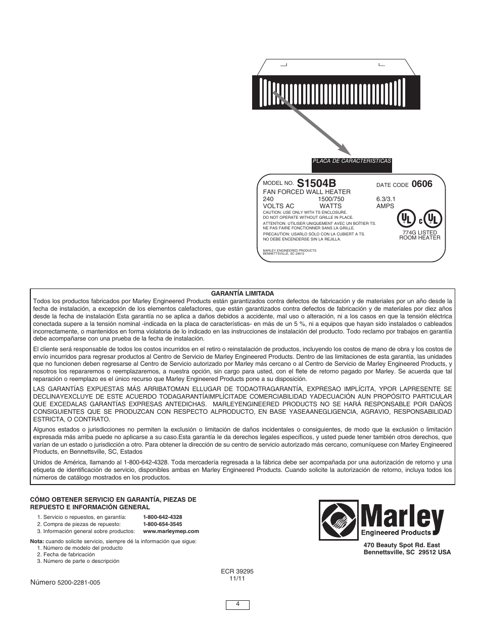 S1504b | Qmark QTS - Toe Space Fan-Forced Heaters User Manual | Page 8 / 12