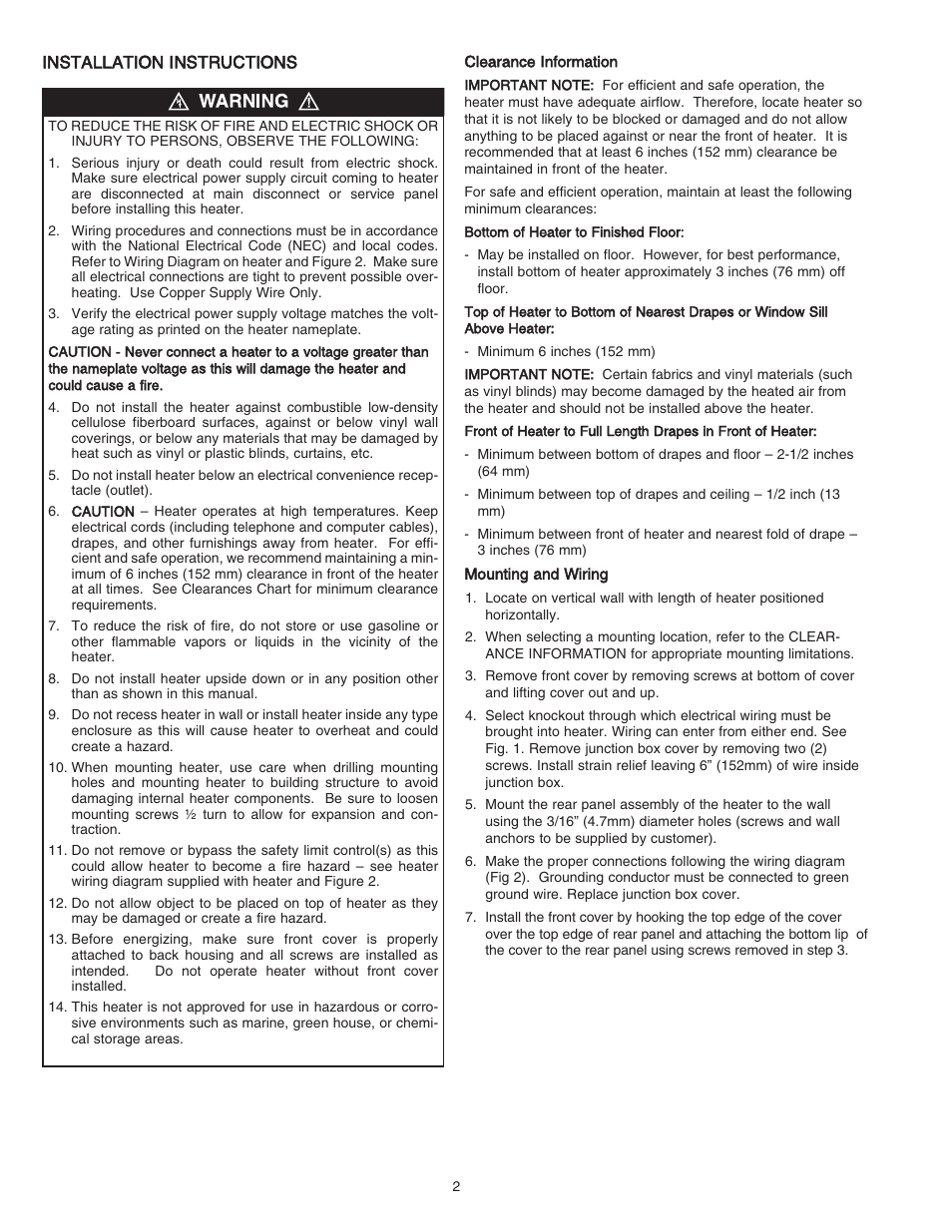 Qmark ST - Commercial Slope Top Convectors User Manual | Page 2 / 16