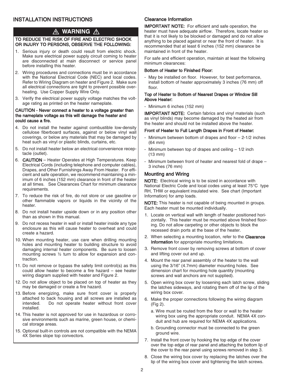 Qmark ST - Commercial Slope Top Convectors User Manual | Page 2 / 12