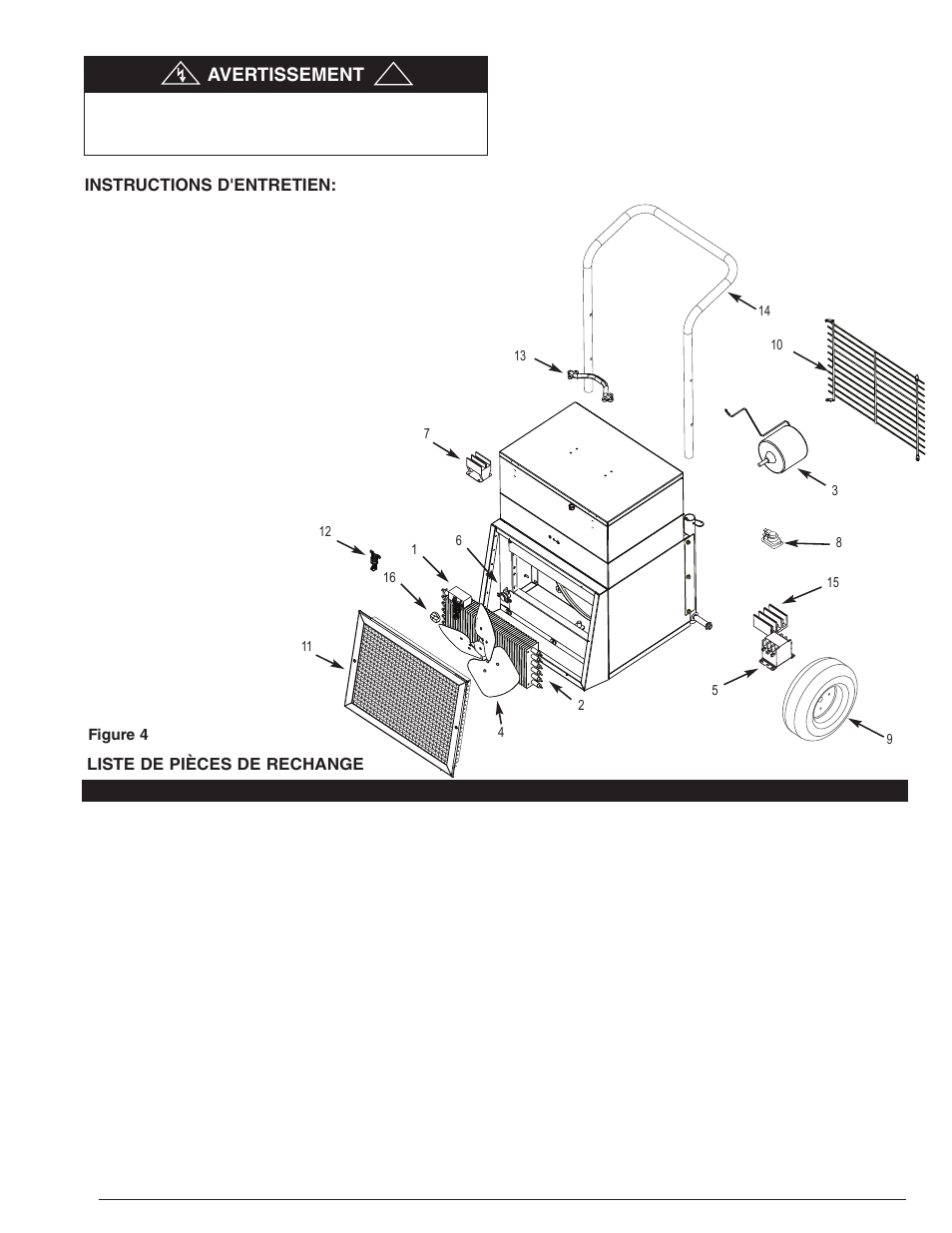 Avertissement, Instructions d'entretien | Qmark TBX - Tool Box Heater User Manual | Page 11 / 12