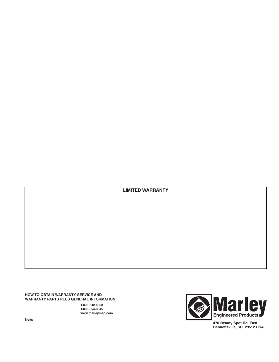 Limited warranty | Qmark TBX - Tool Box Heater User Manual | Page 4 / 12