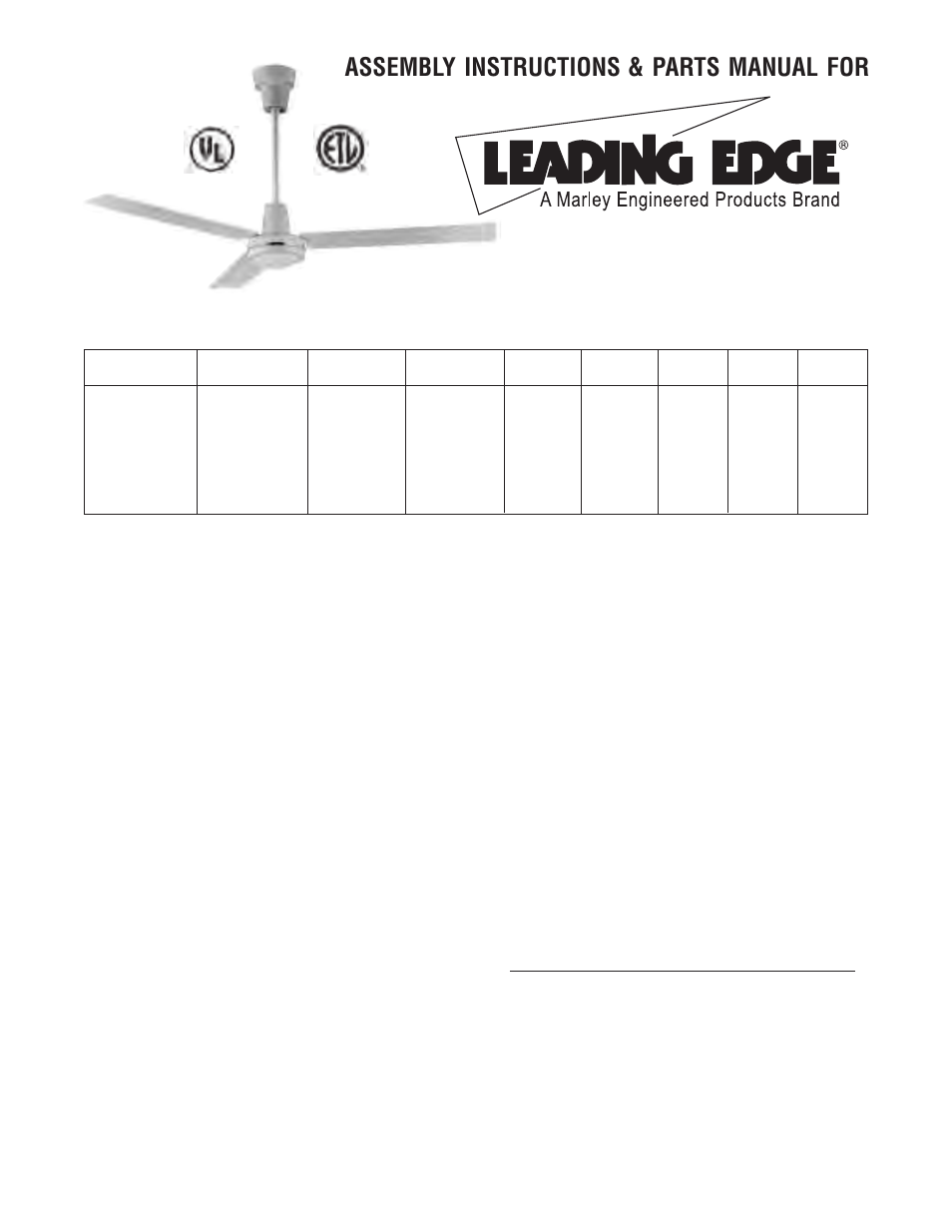 Qmark Heavy Duty High Performance Industrial Ceiling Fans User Manual | 4 pages