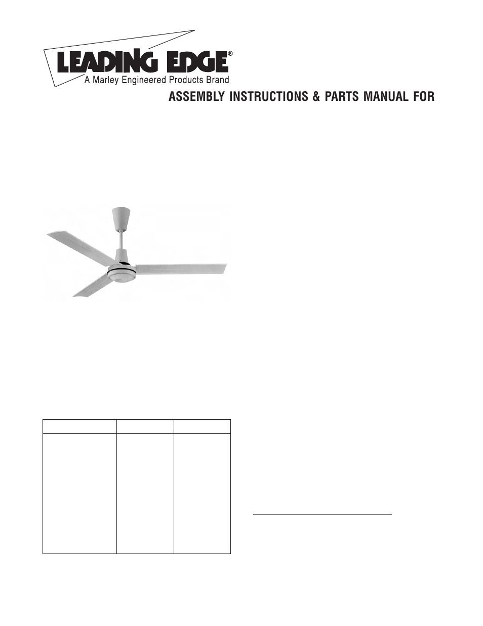 Qmark Specialty Ceiling Fans User Manual | 12 pages