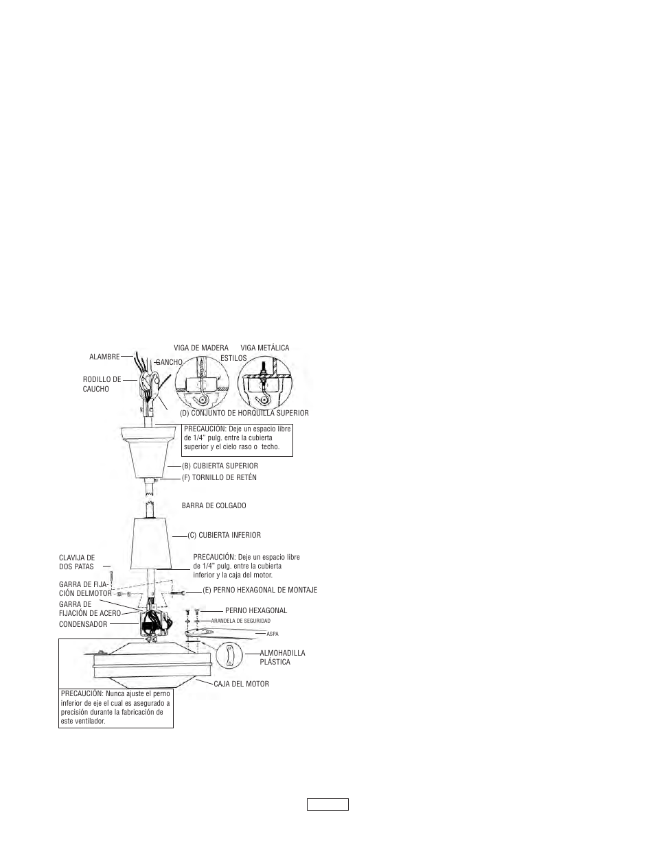Ensamblaje | Qmark Specialty Ceiling Fans User Manual | Page 6 / 12