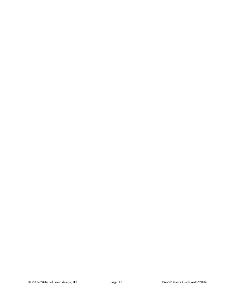 Bel Canto Design PRe2 User Manual | Page 11 / 12