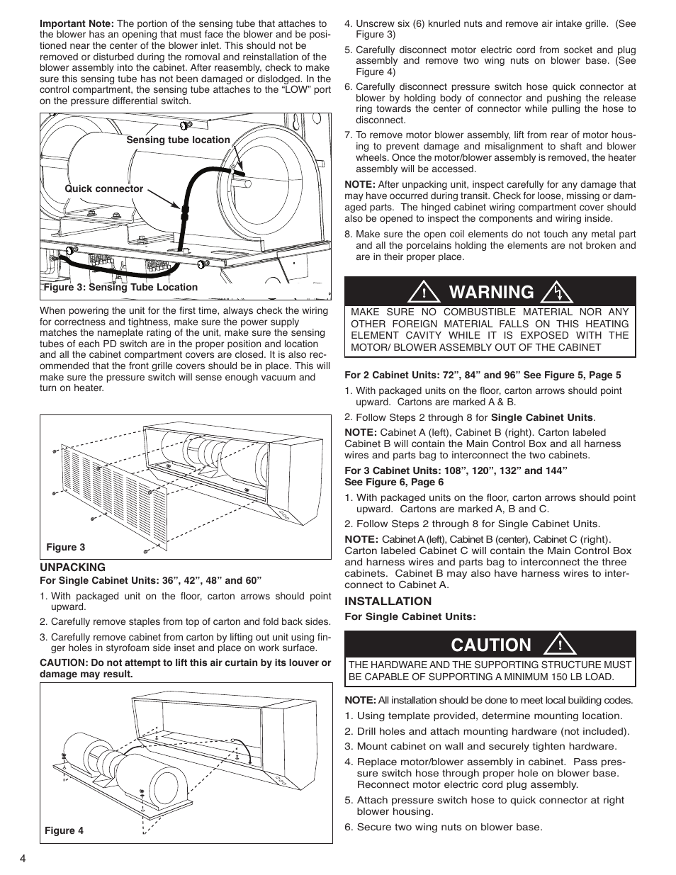 Warning, Caution | Qmark Environmental Electric Heated User Manual | Page 4 / 12