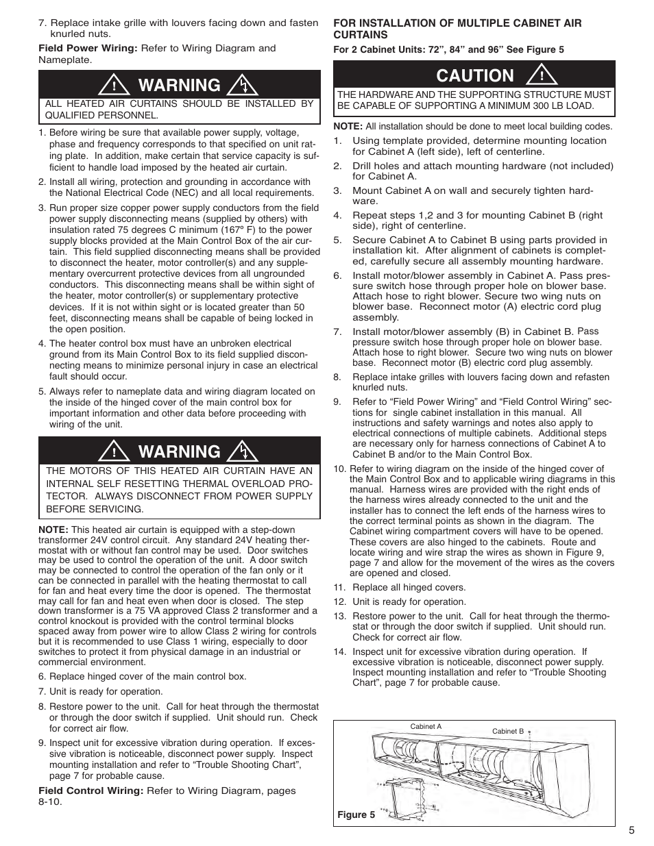 Warning, Caution | Qmark Environmental Electric Heated User Manual | Page 5 / 12