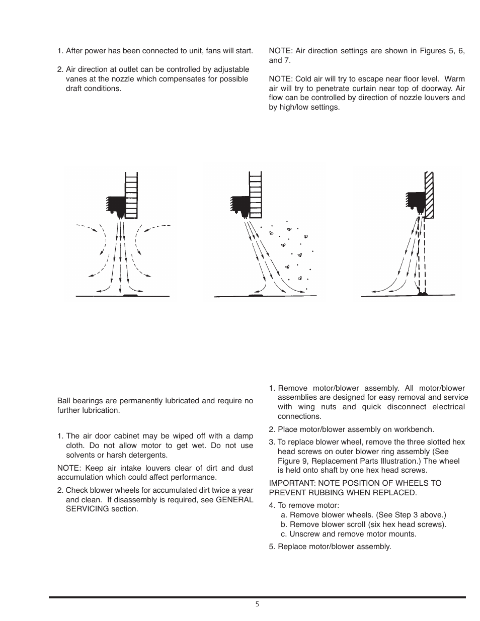 Operation, Maintenance | Qmark High Velocity Hot Water/Steam Heated Air Curtains User Manual | Page 5 / 8