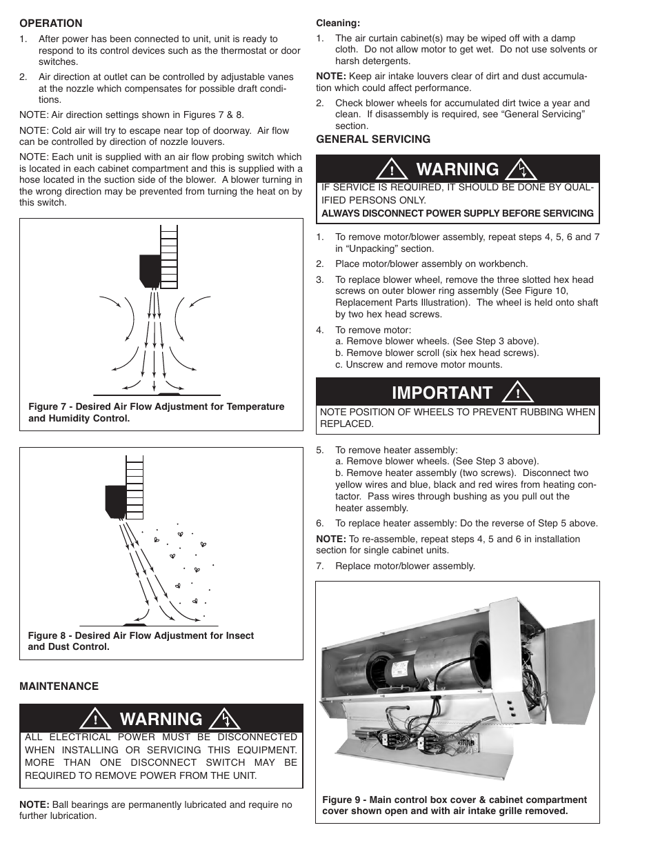 Warning, Important | Qmark High Velocity Electric Heated User Manual | Page 6 / 12
