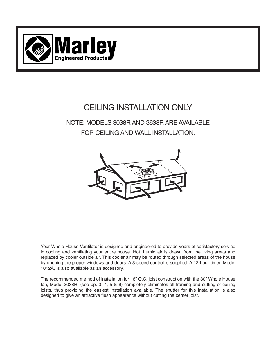 Qmark 3638R - Belt Drive Fans User Manual | 16 pages