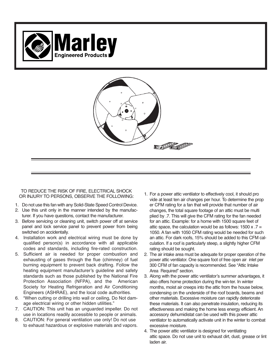 Qmark GV16 - Attic Ventilators User Manual | 4 pages
