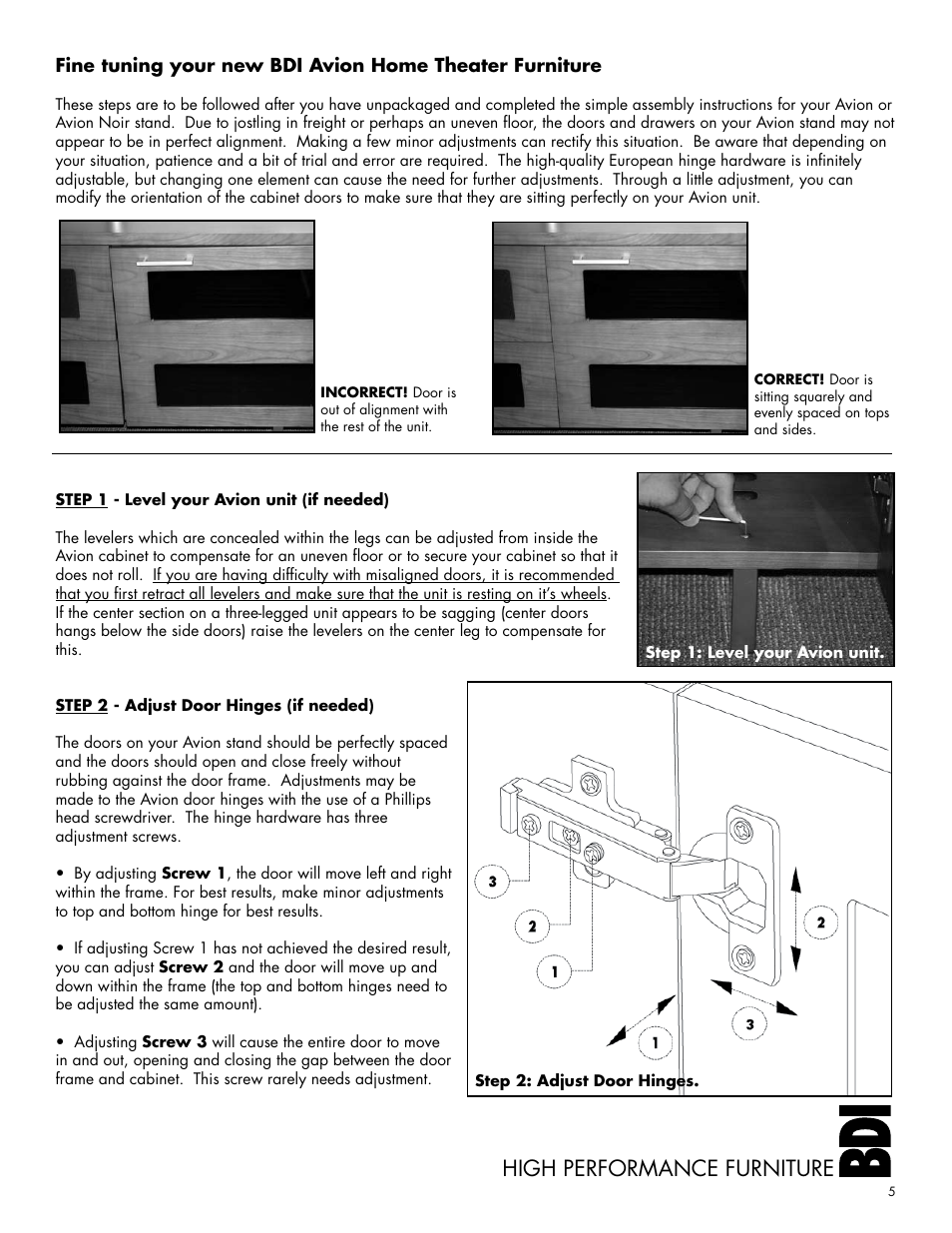High performance furniture | BDI Avion 8528 User Manual | Page 5 / 5