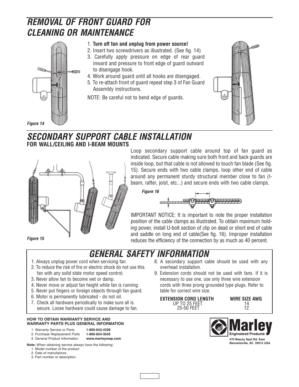 General safety information | Qmark LCHWD - Specialty Washdown Air Circulator User Manual | Page 4 / 4