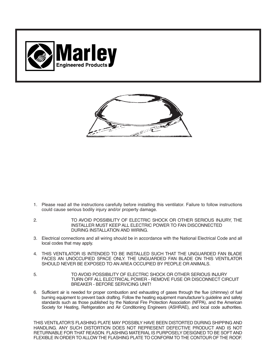 Qmark RV16 - Attic Ventilators User Manual | 4 pages