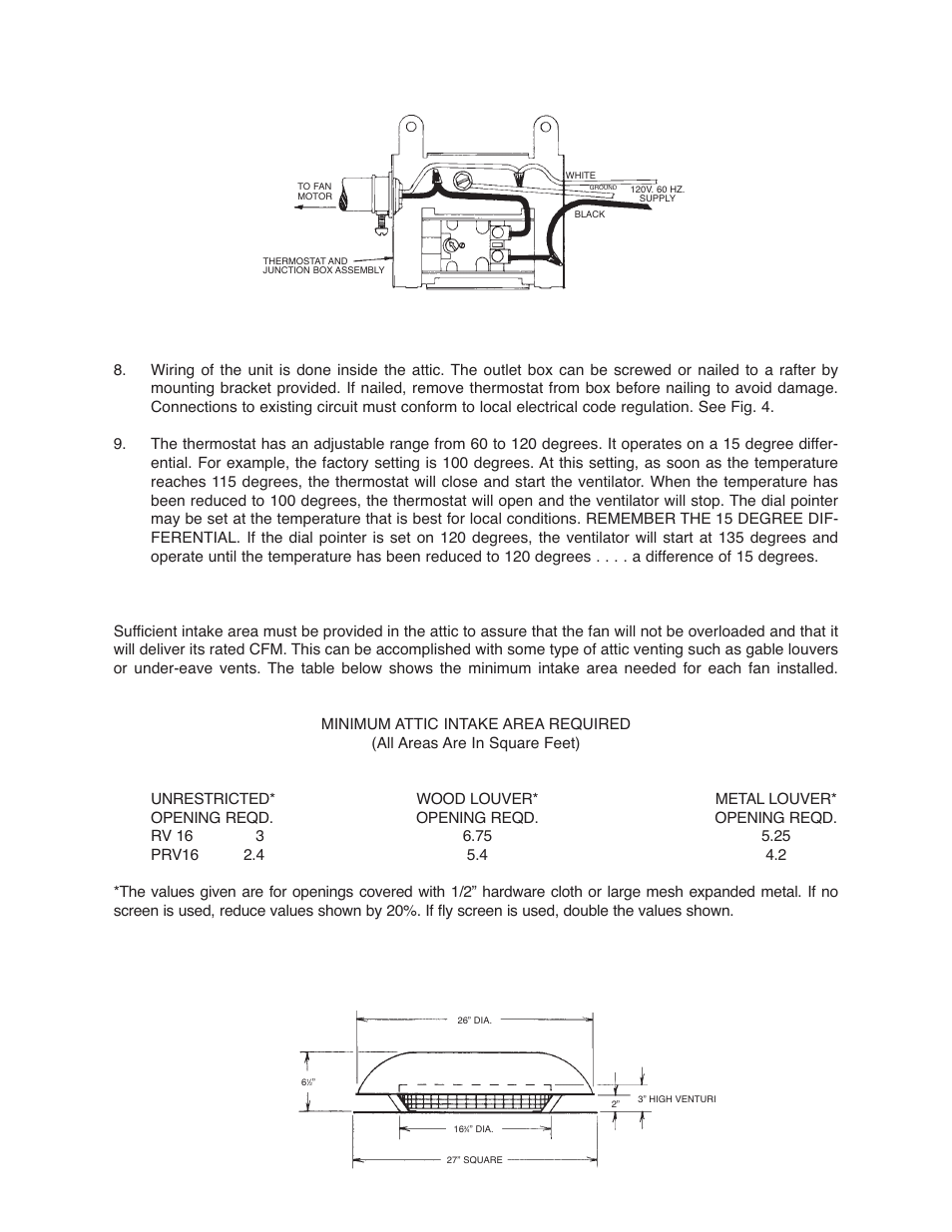 Qmark RV16 - Attic Ventilators User Manual | Page 3 / 4