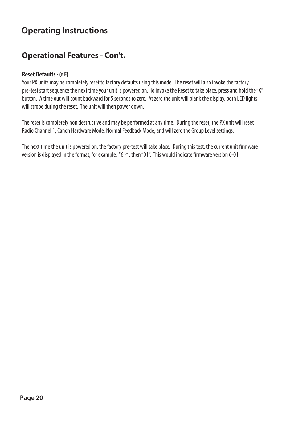 Operating instructions | RadioPopper PX User Manual | Page 20 / 29