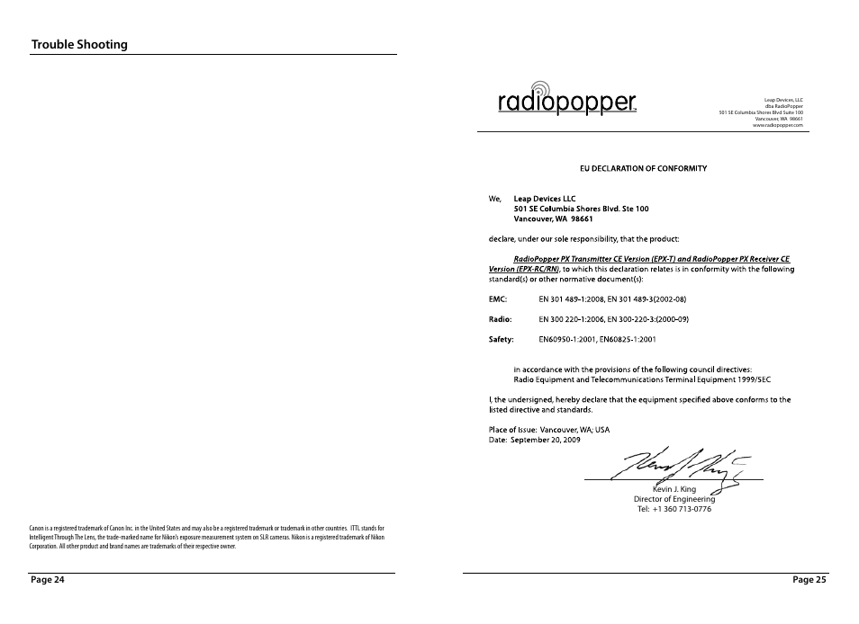 Trouble shooting | RadioPopper PX User Manual | Page 13 / 14