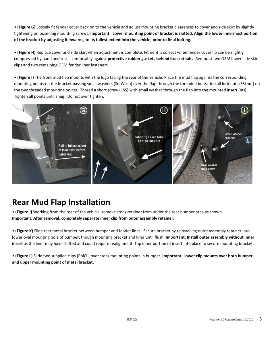 Rear mud flap installation | Rally Armor 11-14 Subaru WRX Hatchback User Manual | Page 3 / 4