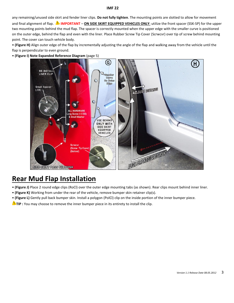 Rear mud flap installation | Rally Armor 2012-14 Impreza (4d/5d) User Manual | Page 3 / 6