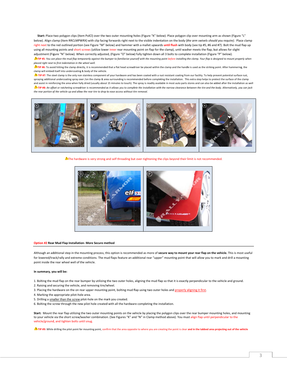 Rally Armor 08-11 Subaru Impreza & 08-10 WRX User Manual | Page 3 / 4