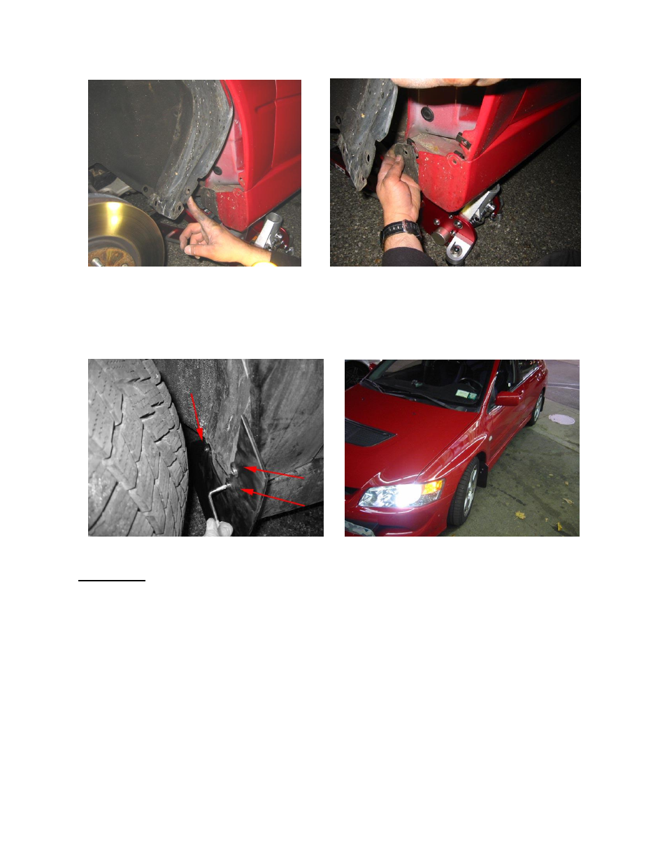 Rally Armor Mitsubishi EVO 8, IX, MR User Manual | Page 2 / 3