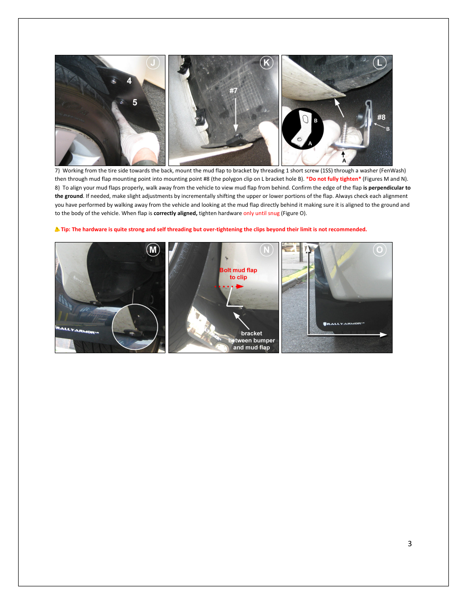 Rally Armor 07-13 Mitsubishi Lancer User Manual | Page 3 / 3