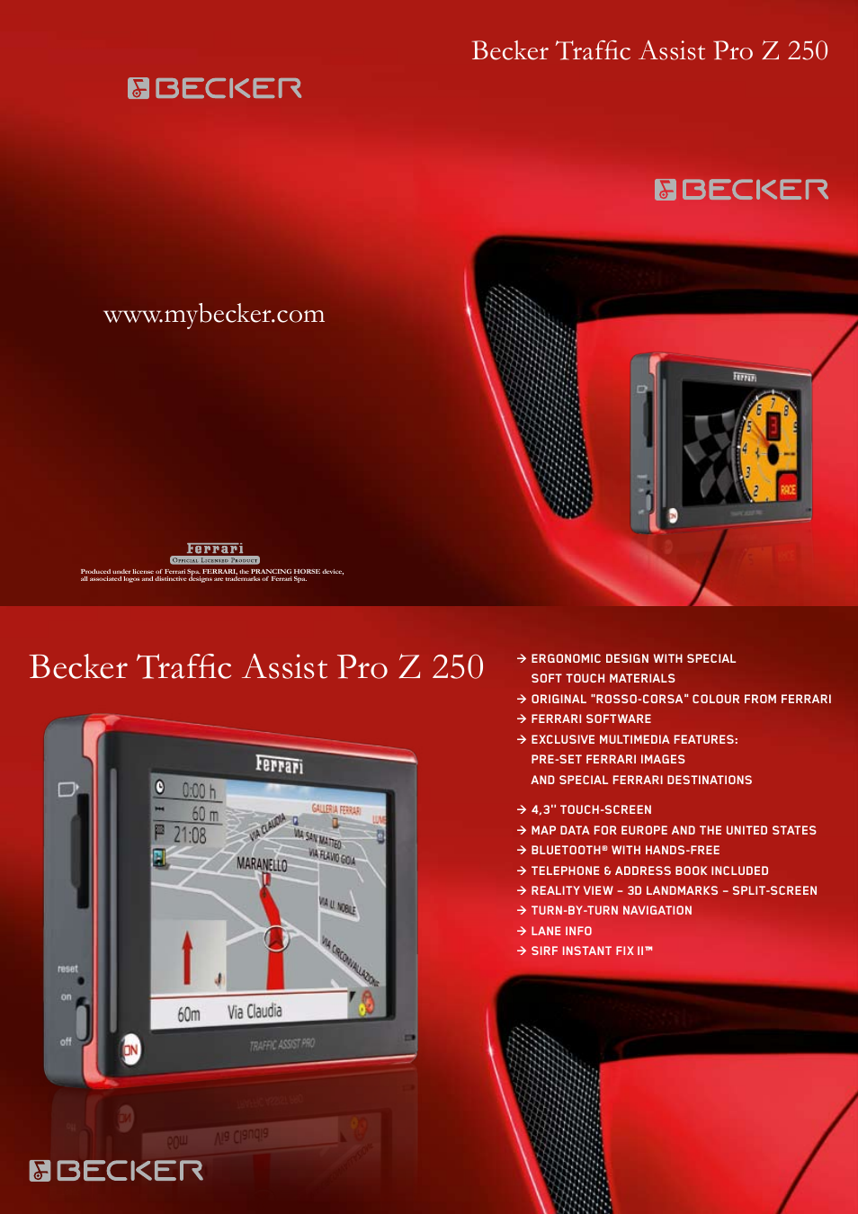 Becker Designed Becker Traffic Assist Pro Z 250 User Manual | 2 pages