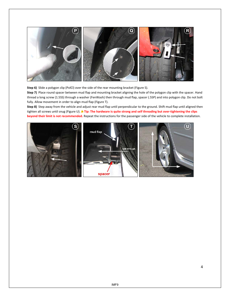 Rally Armor 04-09 Mazda3/Speed3 User Manual | Page 4 / 4