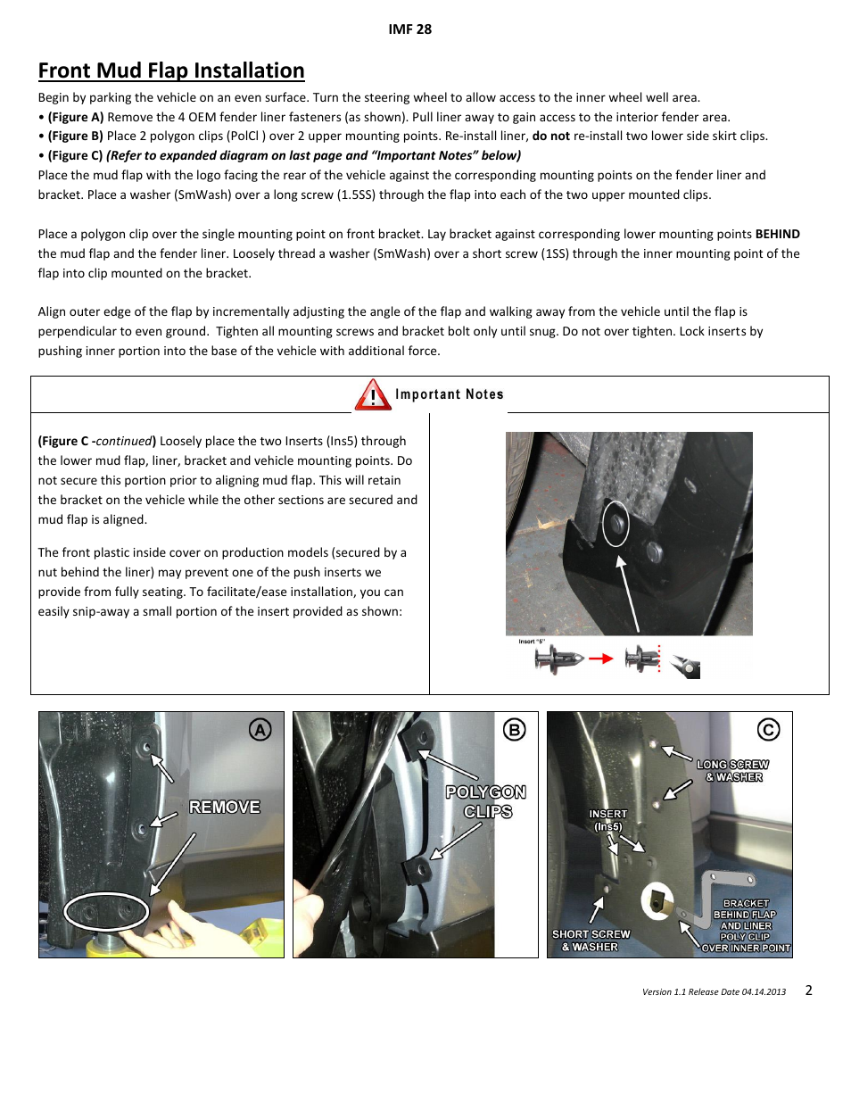 Front mud flap installation | Rally Armor 2014+ Subaru Forester User Manual | Page 2 / 4