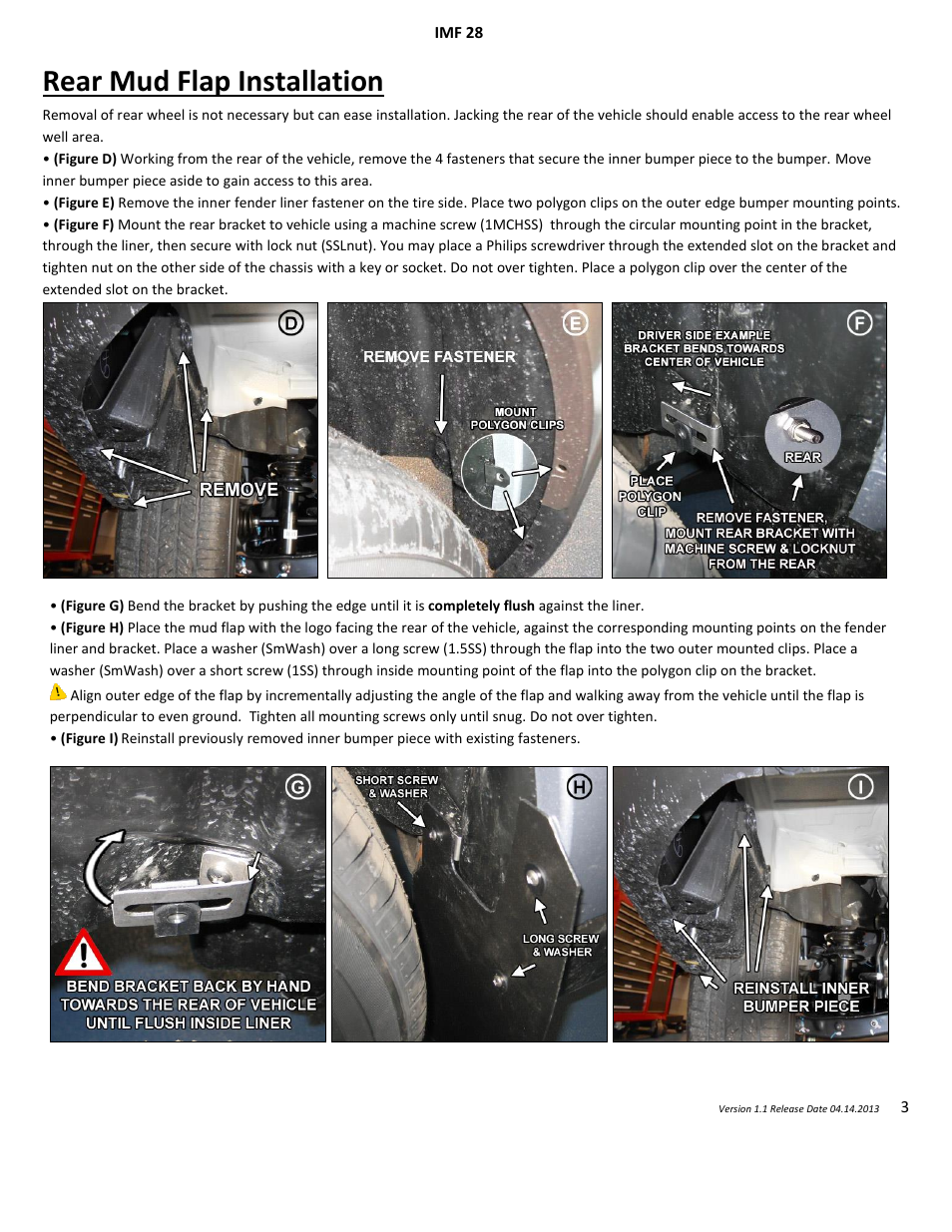 Rear mud flap installation | Rally Armor 2014+ Subaru Forester User Manual | Page 3 / 4