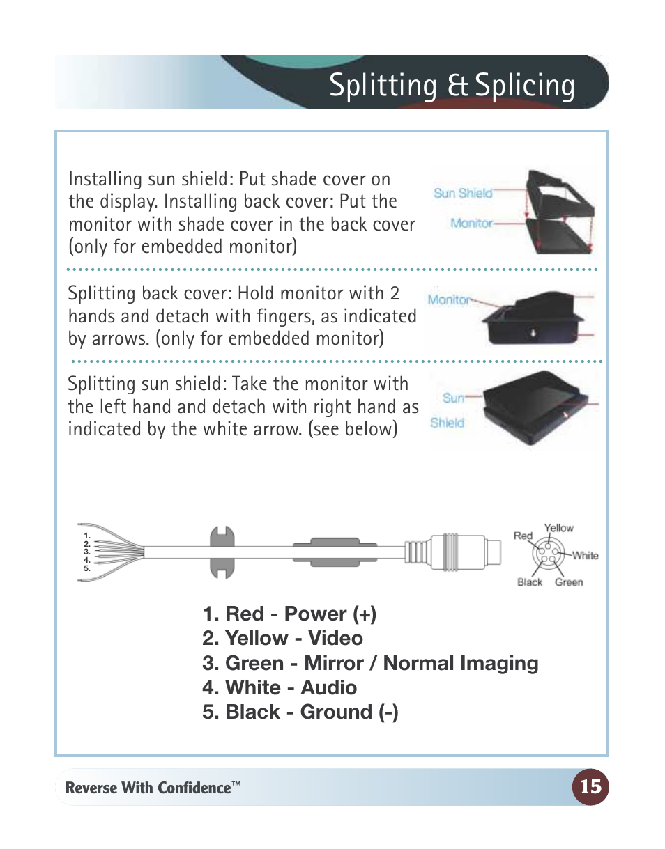 Splitting & splicing | RearviewSafety RVS-770613 User Manual | Page 15 / 26