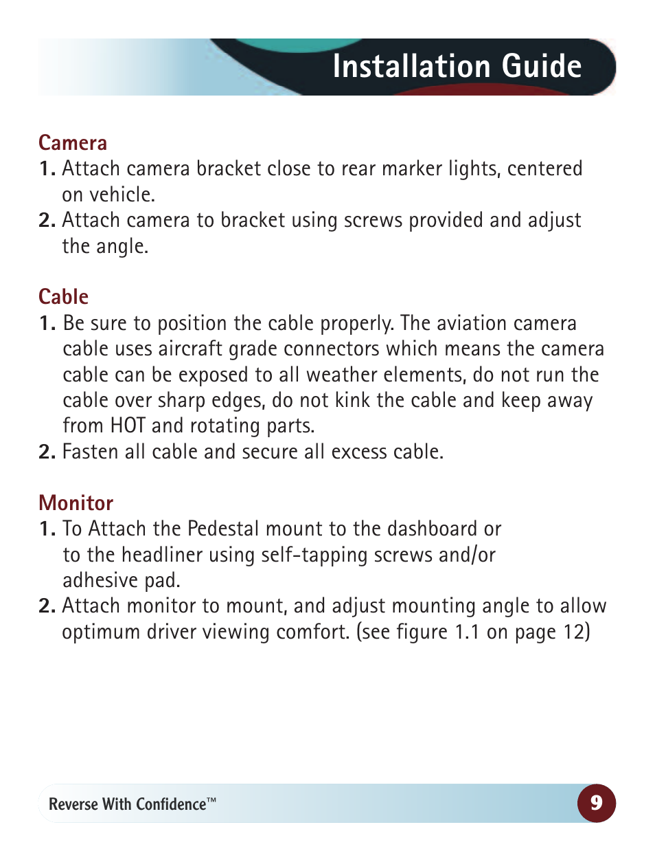 Installation guide | RearviewSafety RVS-770615 User Manual | Page 9 / 27