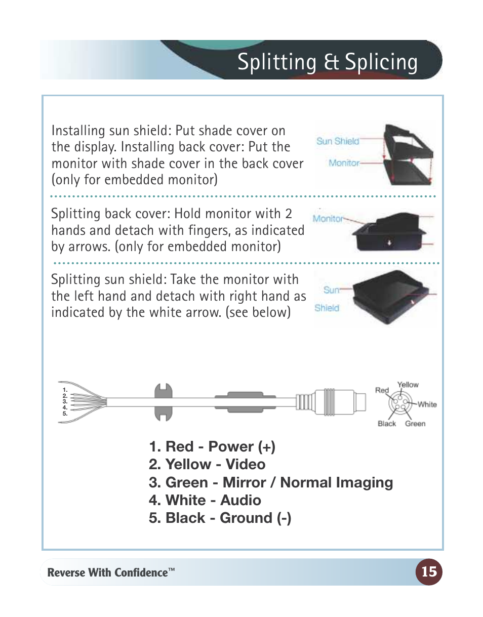 Splitting & splicing | RearviewSafety RVS-770614 User Manual | Page 15 / 26