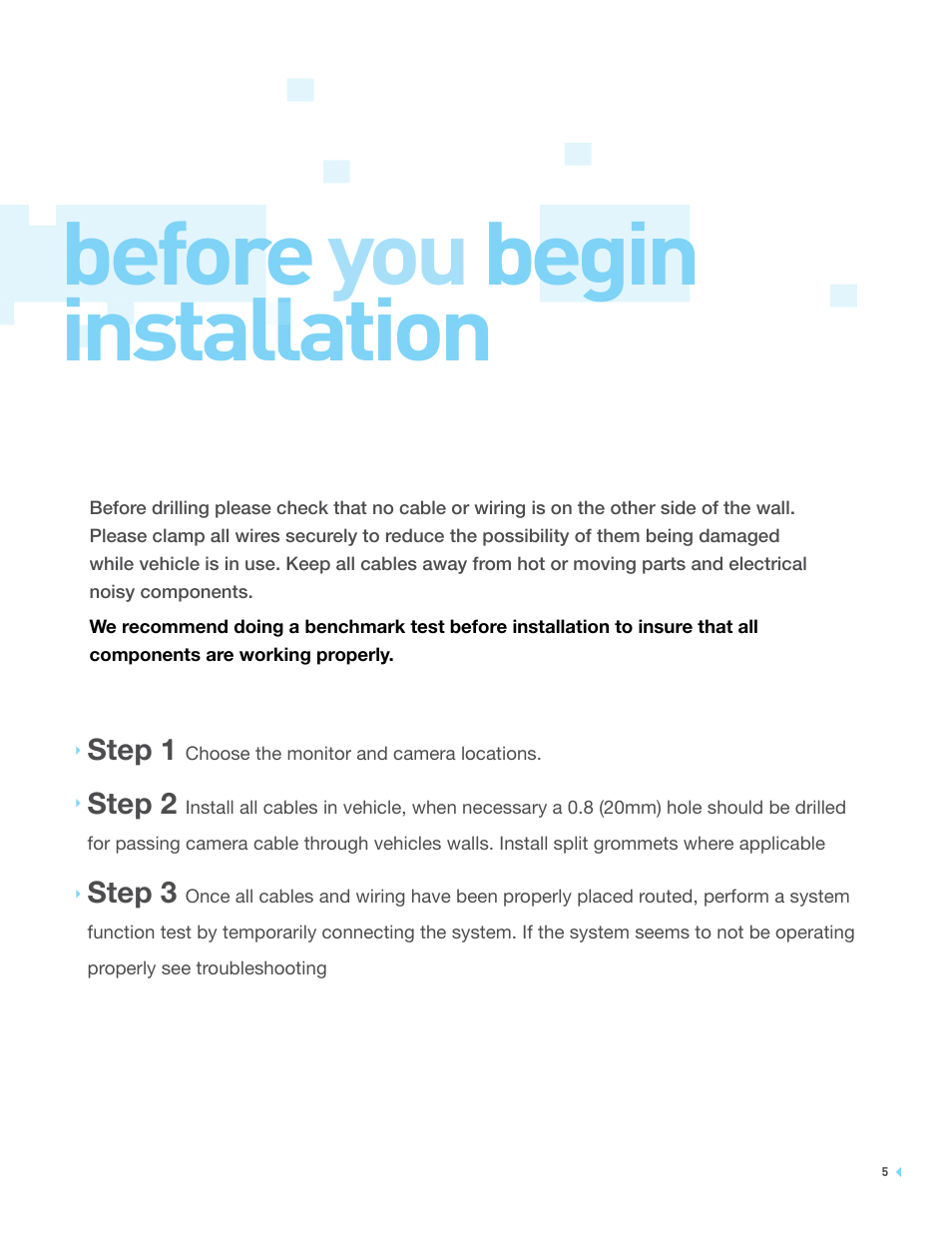 Before you begin installation | RearviewSafety RVS-7707721 User Manual | Page 5 / 21